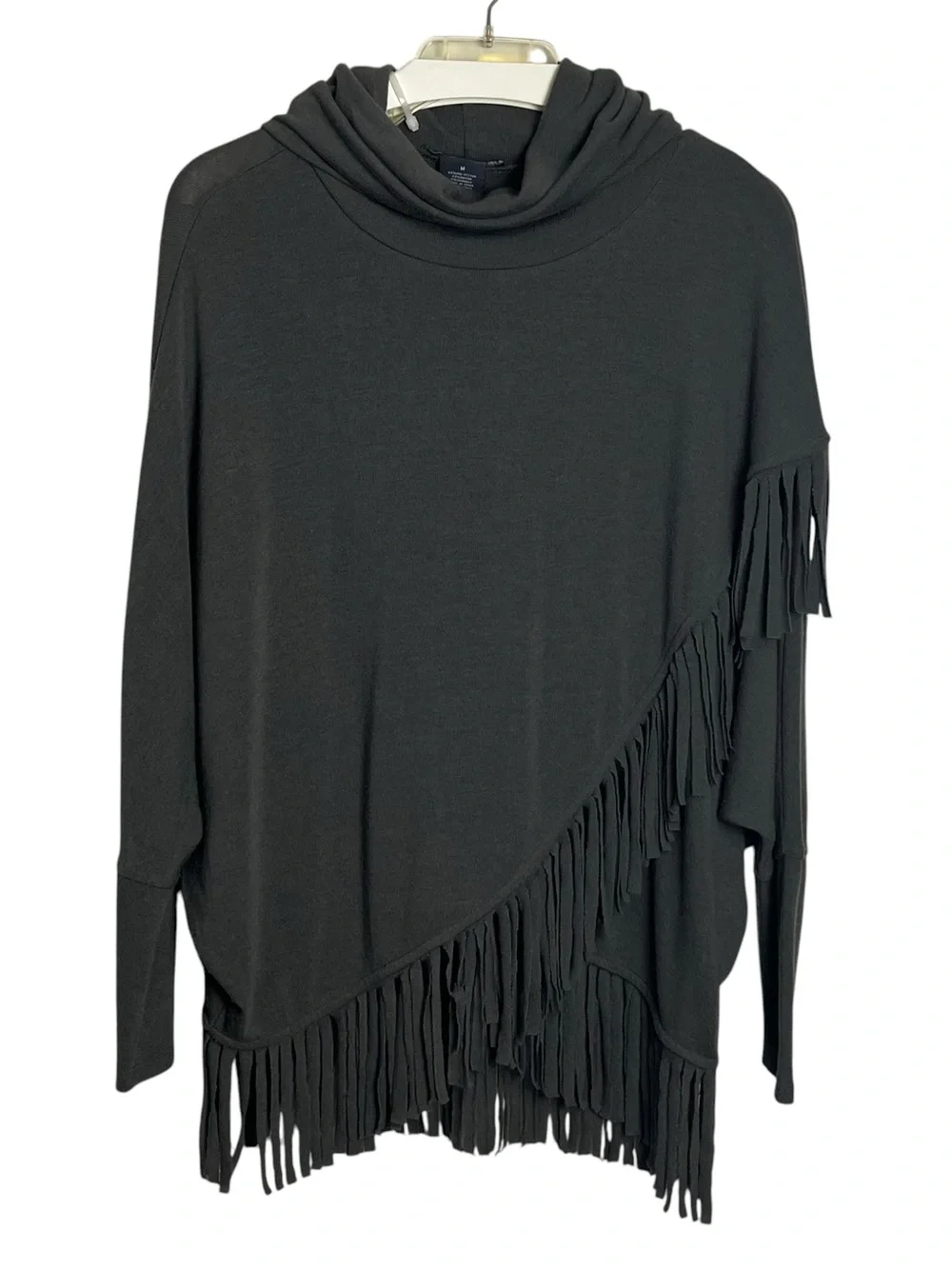 CHELSEA & THEODORE Fringe Cowl Wrap Sweater